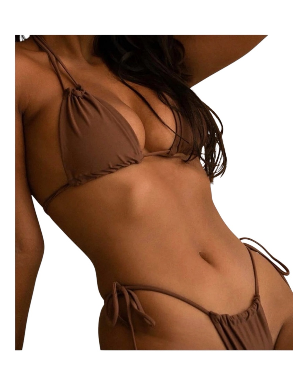Aurelia Brown String Triangle Bikini Set